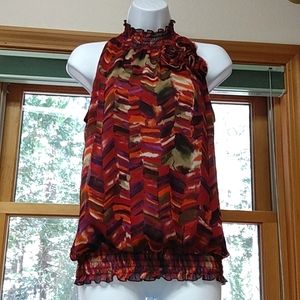 Medium Iz Byer beautiful multi colored sleeveless top EUC